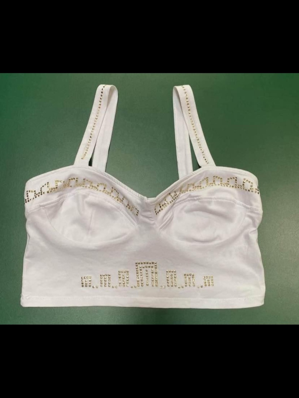 ASOS Crop Top with Gold Stud Detail, Size 12